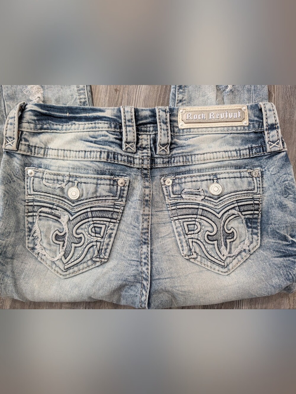 Rock Revival Women’s Distressed Light Blue Jeans